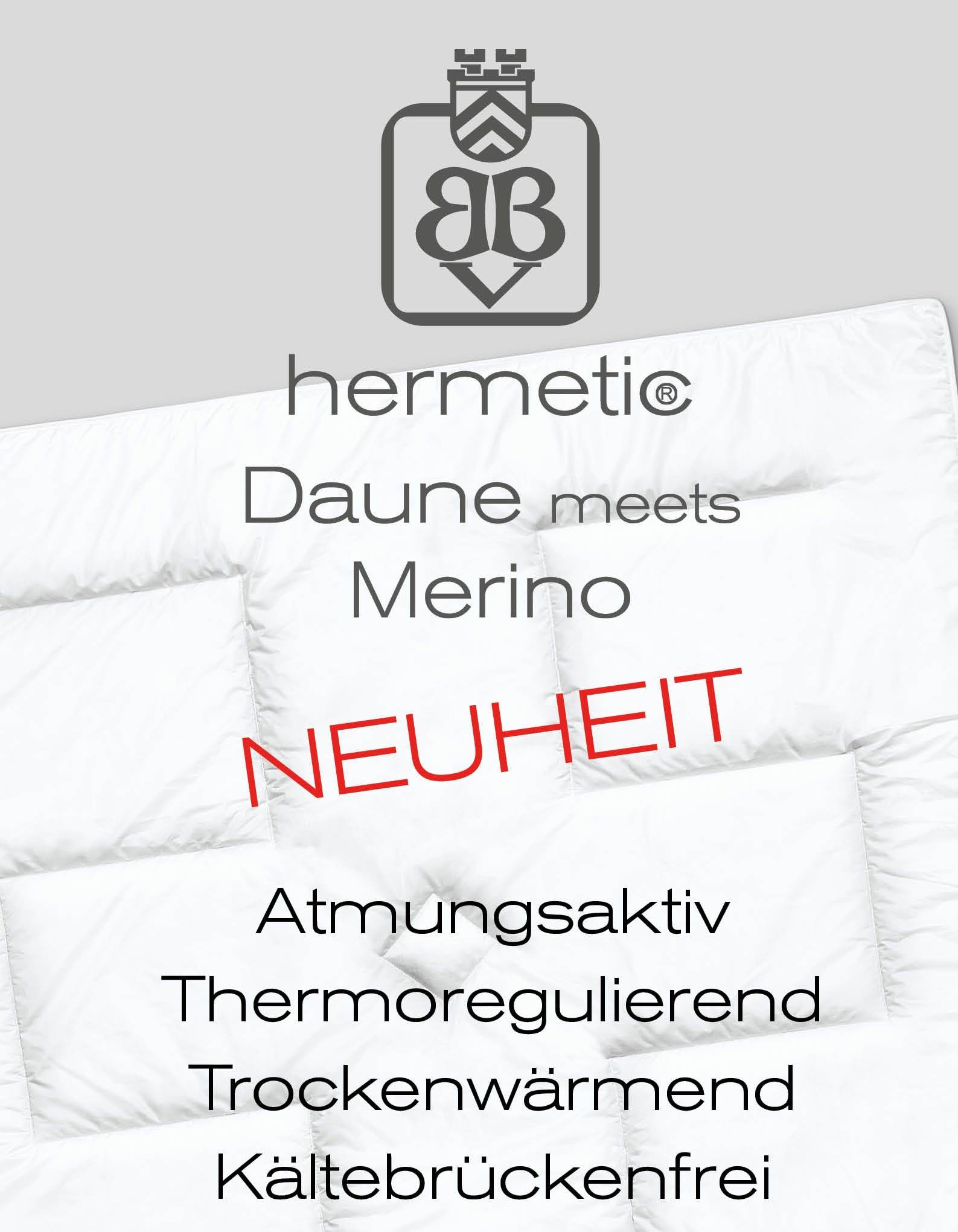 Hermetic Daune meets Merino Sommer WK 1 135 x 200 WEISS